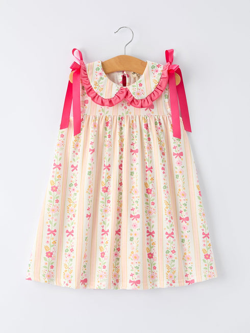 summer-floral-bow-ruffle-girls-dress-Sophia's StyleDress-1