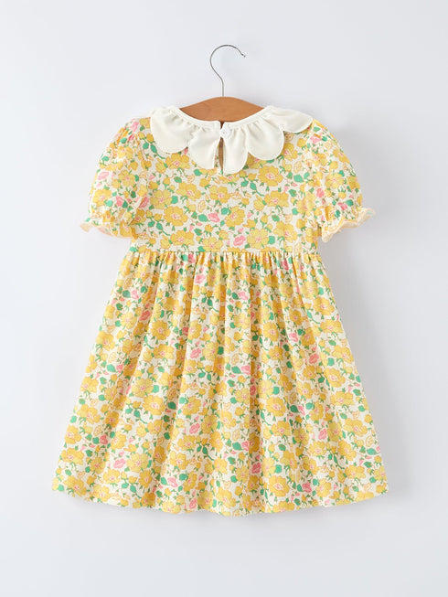 easter-yellow-chick-embroidery-floral-girl-dress-Sophia's Style-2