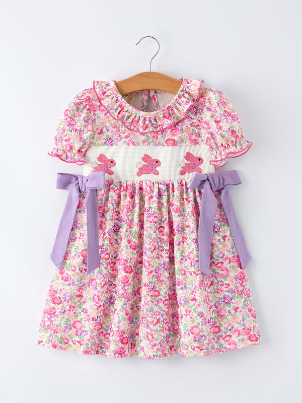 easter-colorful-floral-bunny-embroidery-bow-ruffle-girl-dress-Sophia's StyleDress-1