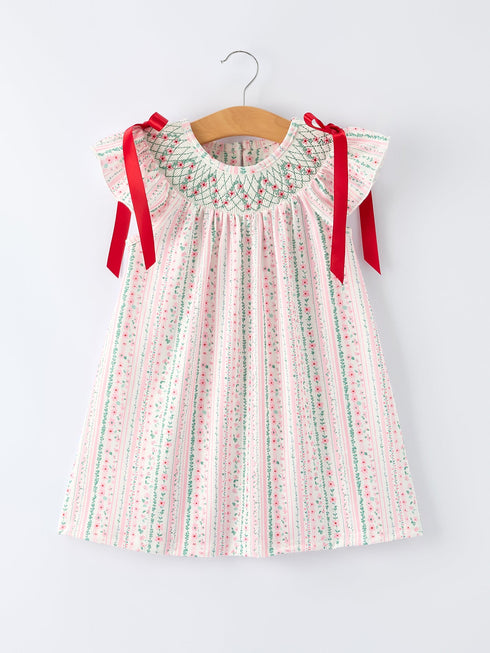 pink-spring-floral-smocked-girl-dress-Sophia's StyleDress-1