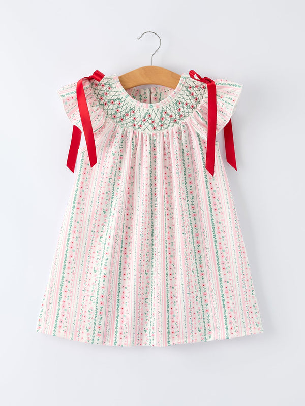 pink-spring-floral-smocked-girl-dress-Sophia's StyleDress-1