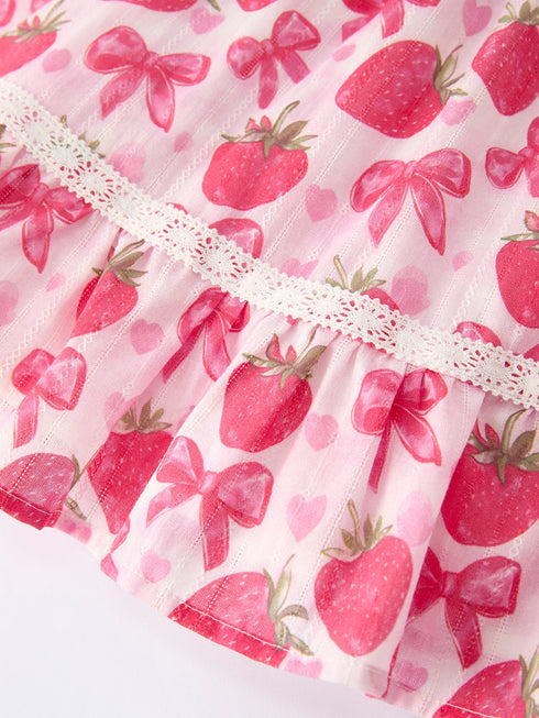 spring-strawberry-bow-print-girls-dress-Sophia's Style-4