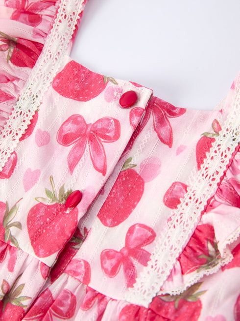 spring-strawberry-bow-print-girls-dress-Sophia's Style-5