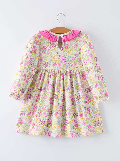easter-pink-bunny-embroidered-floral-long-sleeved-girls-dress-Sophia's Style-2