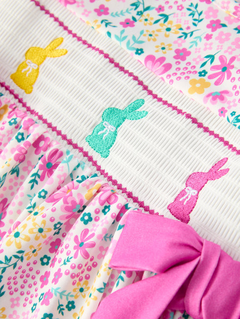 easter-colorful-floral-bunny-bow-smocking-embroidery-girl-dress-Sophia's Style-4