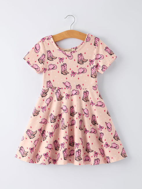 western-print-girl-short-sleeve-dress-sophias-styleDress-1