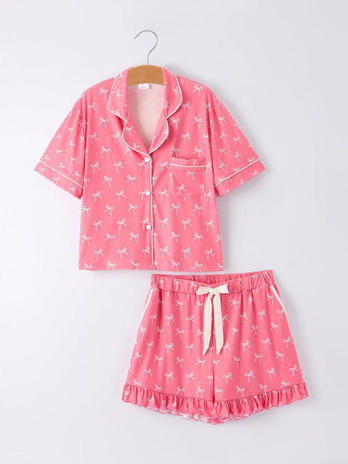 mommy-me-bow-print-ruffle-pajama-set-sophias-style-7