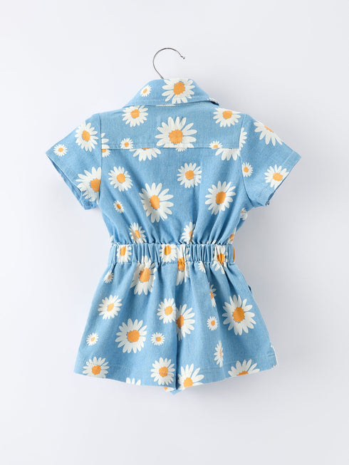 spring-daisy-print-girls-blue-jumpsuit-Sophia's Style-2