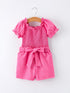 spring-hot-pink-short-sleeved-girls-jumpsuit-Sophia's StyleJumpsuit-1