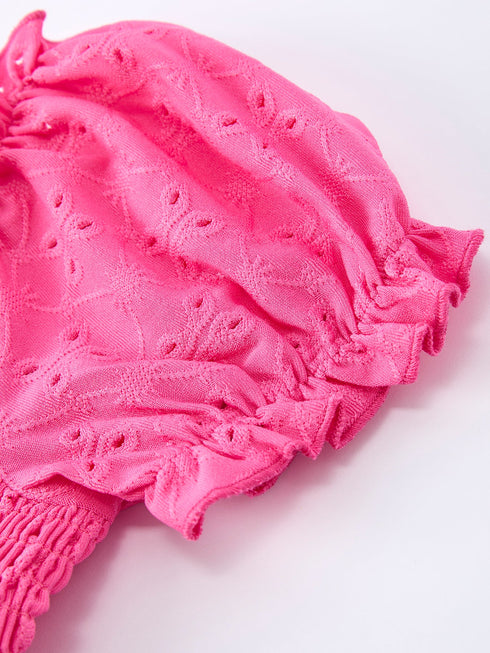 spring-hot-pink-short-sleeved-girls-jumpsuit-Sophia's Style-4