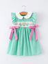 spring-gingham-bow-ruffle-smocked-pickle-ball-girl-dress-Sophia's StyleDress-1