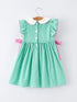 spring-gingham-bow-ruffle-smocked-pickle-ball-girl-dress-Sophia's Style-2