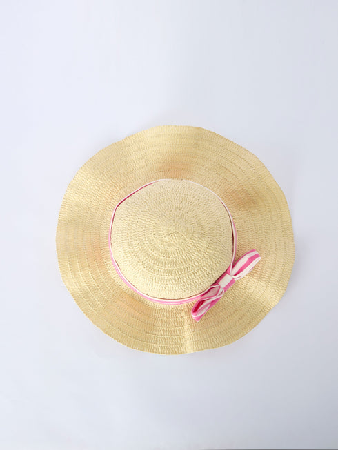 spring-pink-striped-ruffled-girls-dress-with-hat-Sophia's Style-8