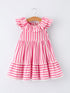 spring-pink-striped-ruffled-girls-dress-with-hat-Sophia's Style-2