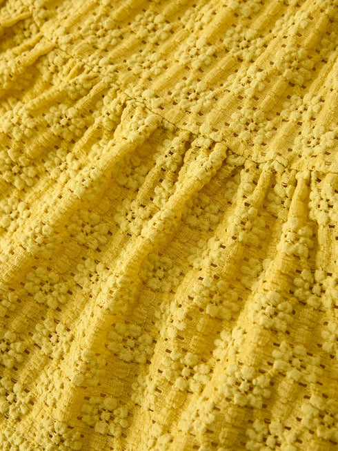 spring-solid-girls-lace-tiered-dress-with-scrunchie-Sophia's Style-4