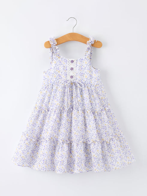 spring-floral-girls-ruffle-bow-spaghetti-strap-dress-Sophia's StyleDress-1