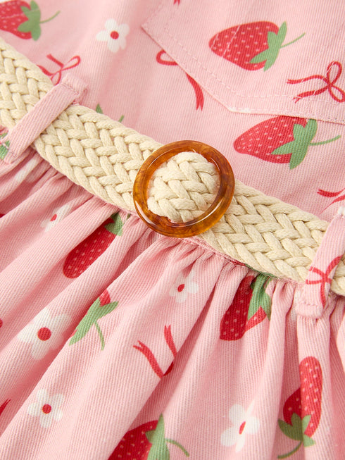 girls-spring-short-sleeved-top-strawberry-print-overall-dress-set-Sophia's Style-5
