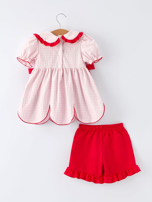 girls-plaid-smocked-strawberry-applique-shorts-set-Sophia's Style-2
