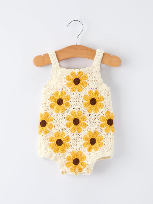 summer-sunflower-baby-crochet-romper-Sophia's StyleRomper-1