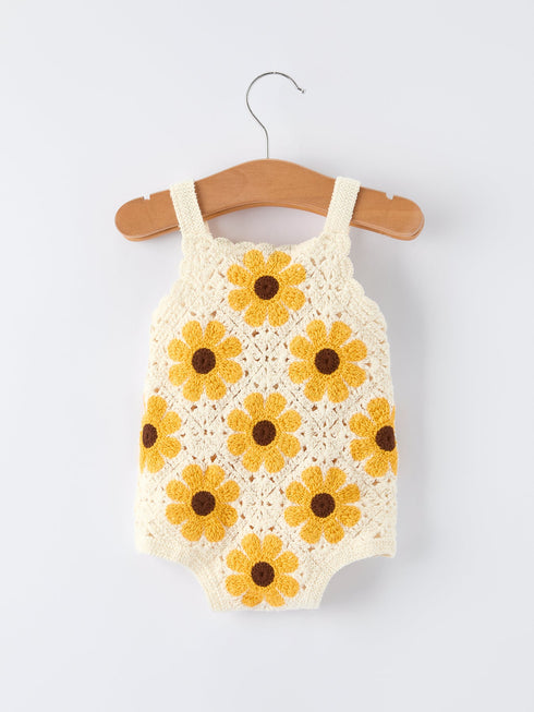 summer-sunflower-baby-crochet-romper-Sophia's Style-2