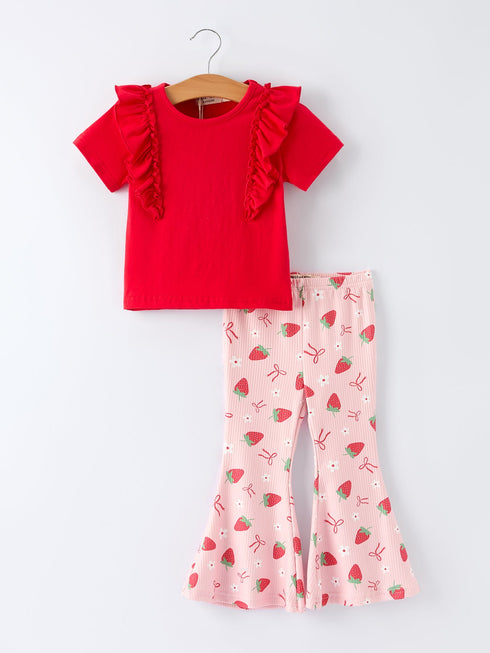 strawberry-bow-girls-ruffle-top-and-bell-bottoms-set-Sophia's StylePajamas-1