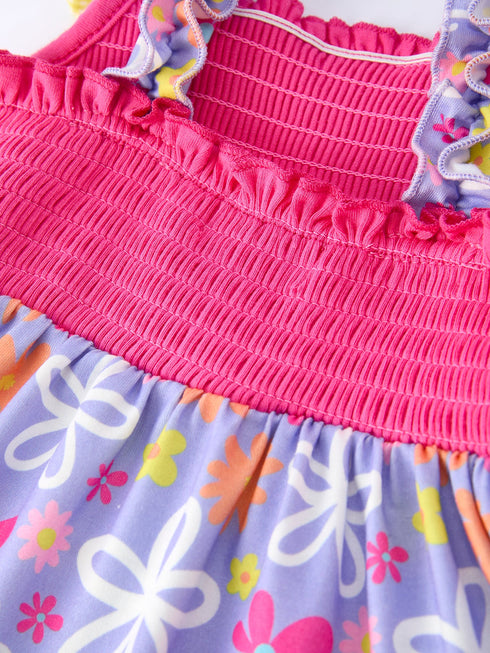 summer-floral-girls-bow-ruffle-smocked-dress-Sophia's Style-5