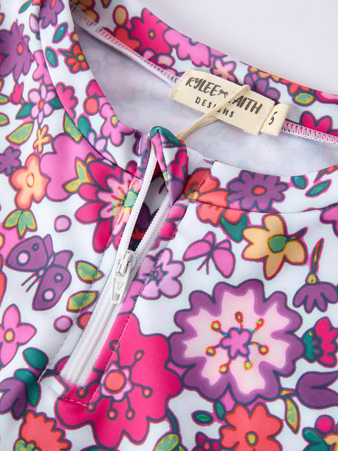 hot-pink-summer-floral-girls-long-sleeved-swimsuit-set-Sophia's Style-3