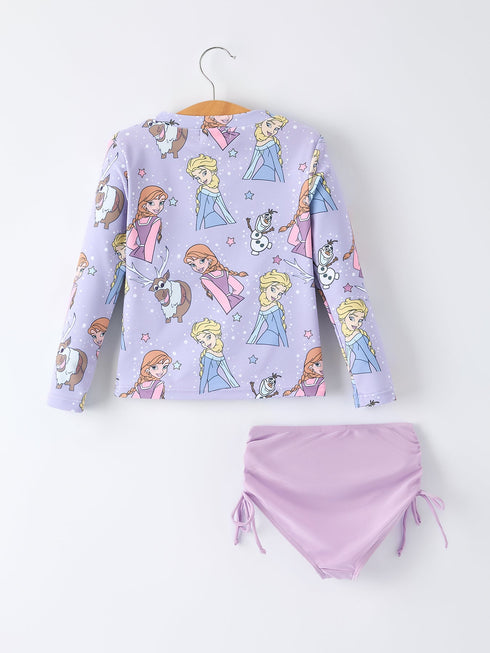 summer-star-print-girls-long-sleeve-swim-set-Sophia's Style-2