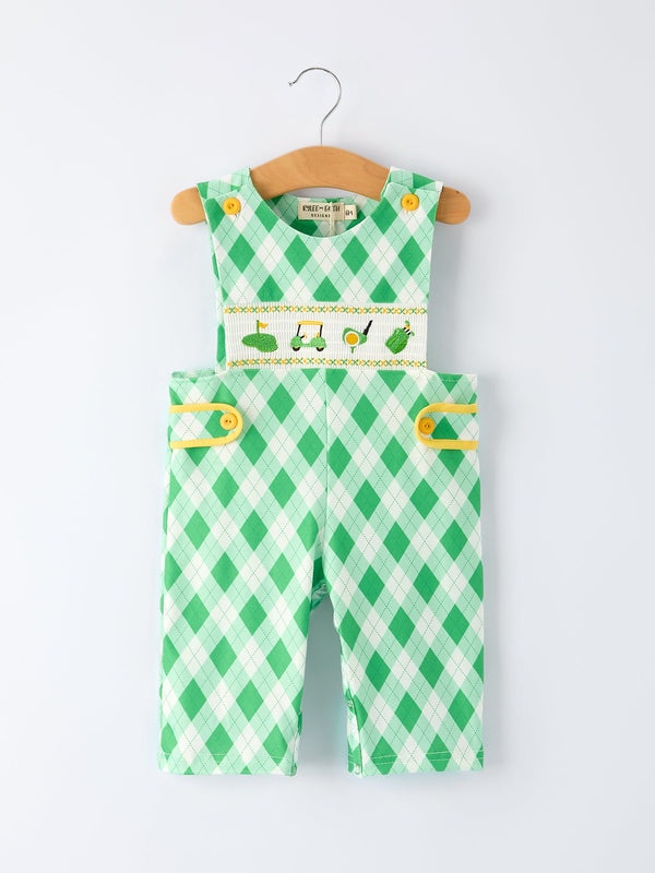 spring-golf-embroidered-baby-boys-smocked-romper-Sophia's StyleRomper-1