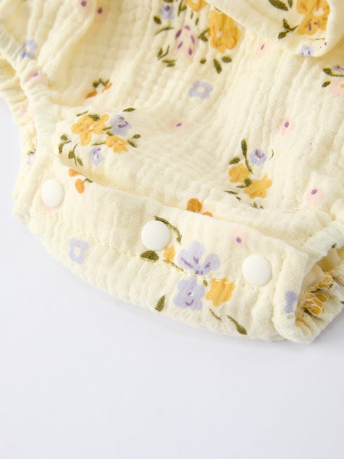 muslin-floral-smocked-baby-romper-with-matching-hat-Sophia's Style-3