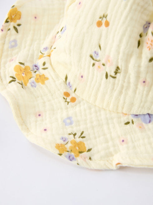 muslin-floral-smocked-baby-romper-with-matching-hat-Sophia's Style-4