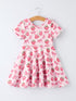 summer-strawberry-bow-girls-short-sleeve-dress-Sophia's StyleDress-1