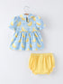 summer-lemon-print-girls-puff-sleeve-bloomer-set-sophias-style-2