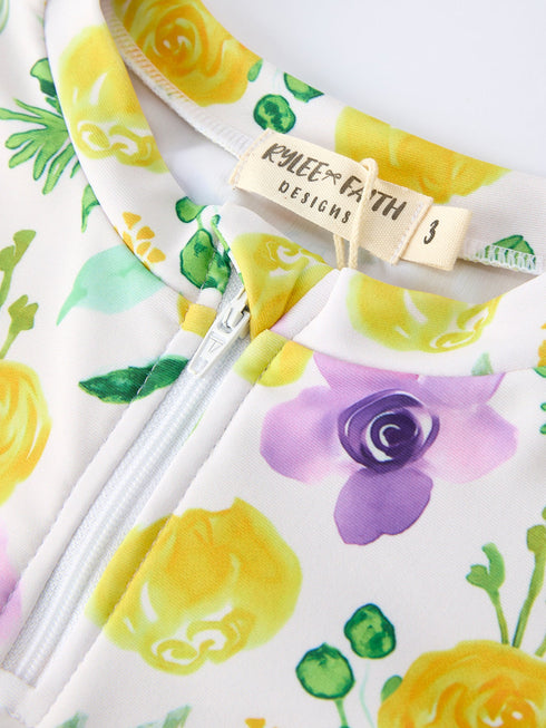 summer-yellow-floral-print-girls-long-sleeve-swim-set-sophias-style-4