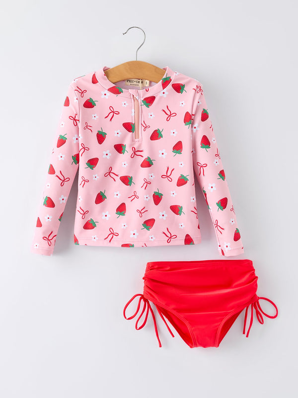 summer-strawberry-print-girls-long-sleeve-swim-set-sophias-styleSwimsuit-1