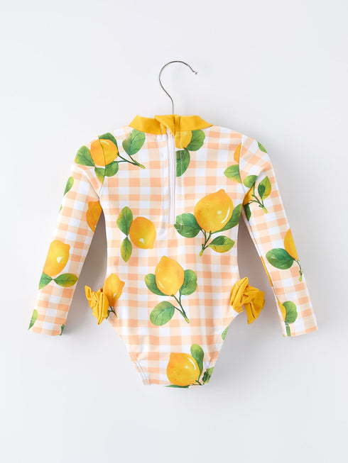lemon-print-long-sleeve-girls-one-piece-swimsuit-sophias-style-2