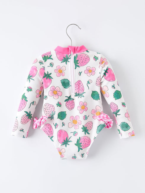 strawberry-floral-print-long-sleeve-girls-one-piece-swimsuit-sophias-style-2