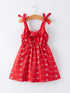 red-color-girl-bow-strap-ruffle-dress-sophias-styleDress-1