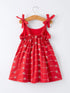 red-color-girl-bow-strap-ruffle-dress-sophias-style-2