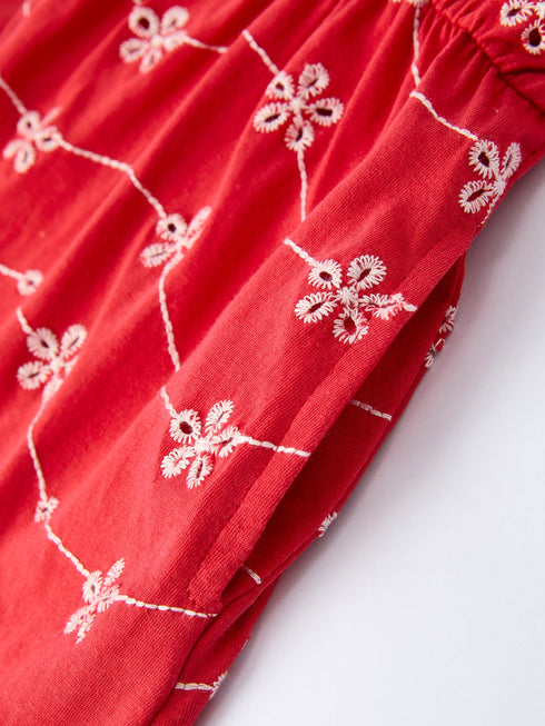 red-color-girl-bow-strap-ruffle-dress-sophias-style-4