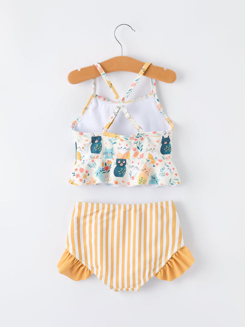 summer-cat-print-girls-two-piece-swimsuit-sophias-style-2