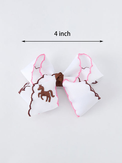 western-horse-embroidery-ruffle-edge-girls-hairpin-4-inch-sophias-style-2
