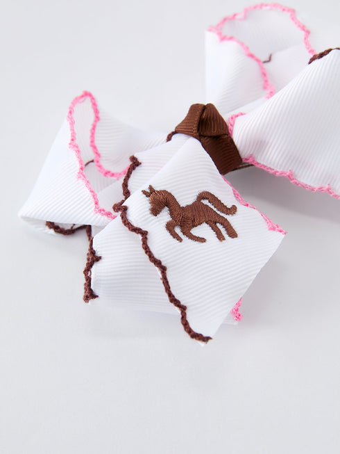 western-horse-embroidery-ruffle-edge-girls-hairpin-4-inch-sophias-style-4
