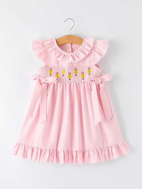 back-to-school-pencil-plaid-girls-smocked-ruffle-collar-dress-sophias-styleDress-1
