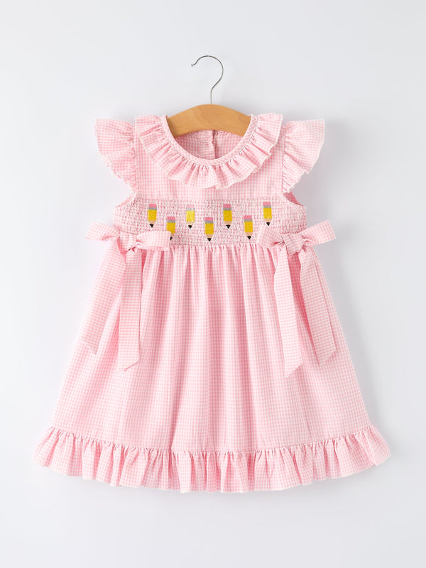 back-to-school-pencil-plaid-girls-smocked-ruffle-collar-dress-sophias-styleDress-1