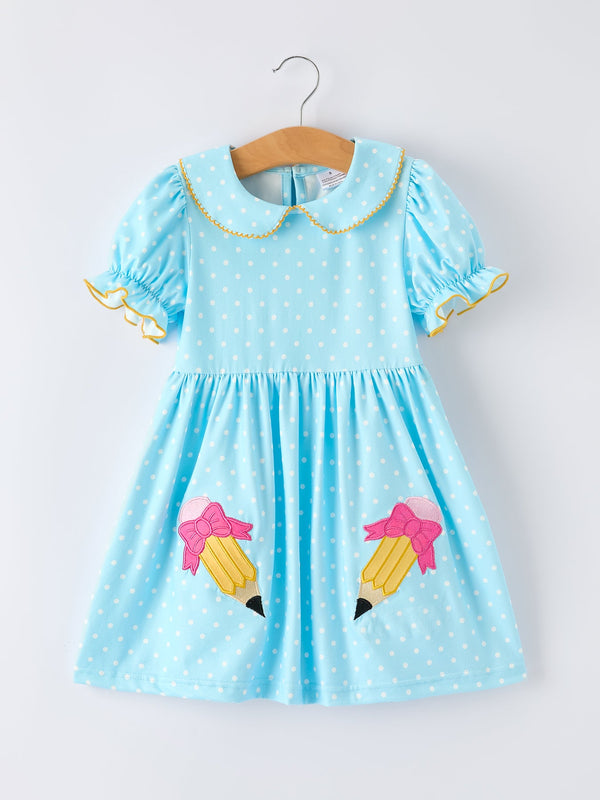 back-to-school-polka-dot-girls-dress-pencil-bow-applique-sophias-styleDress-1