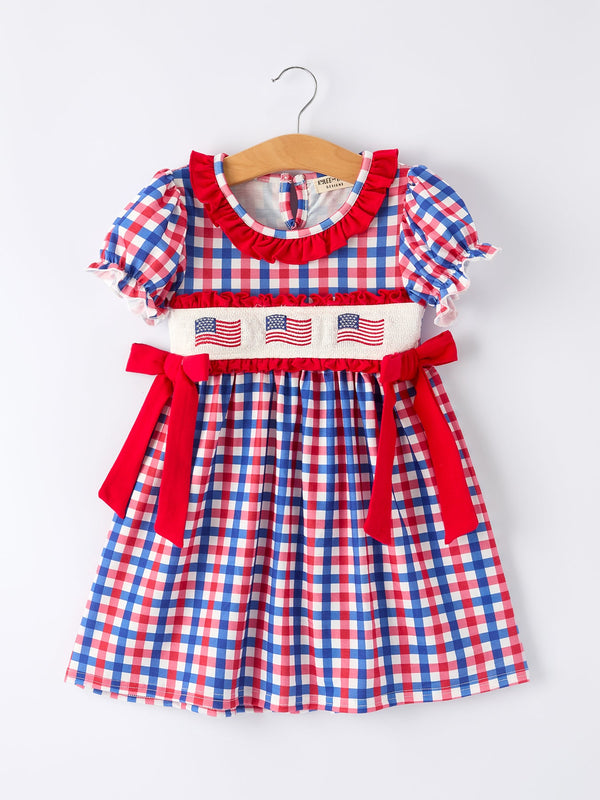 4th-of-july-plaid-flag-girl-dress-with-bow-sophias-styleDress-1