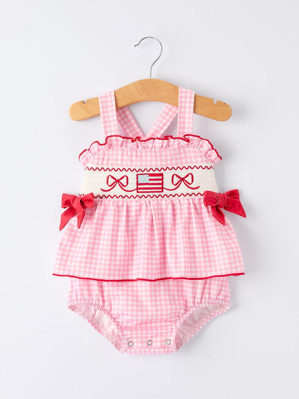 4th-of-july-plaid-girls-romper-bow-ruffle-sophias-styleRomper-1