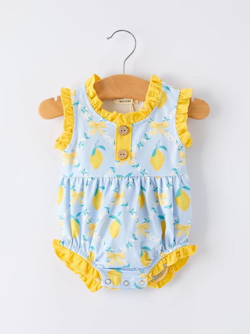 summer-lemon-floral-print-girl-sleeveless-ruffle-romper-sophias-styleRomper-1