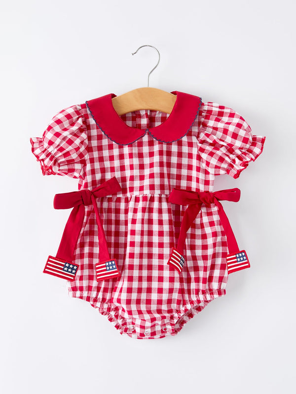 4th-of-july-flag-plaid-girl-peter-pan-collar-romper-bow-sophias-styleRomper-1